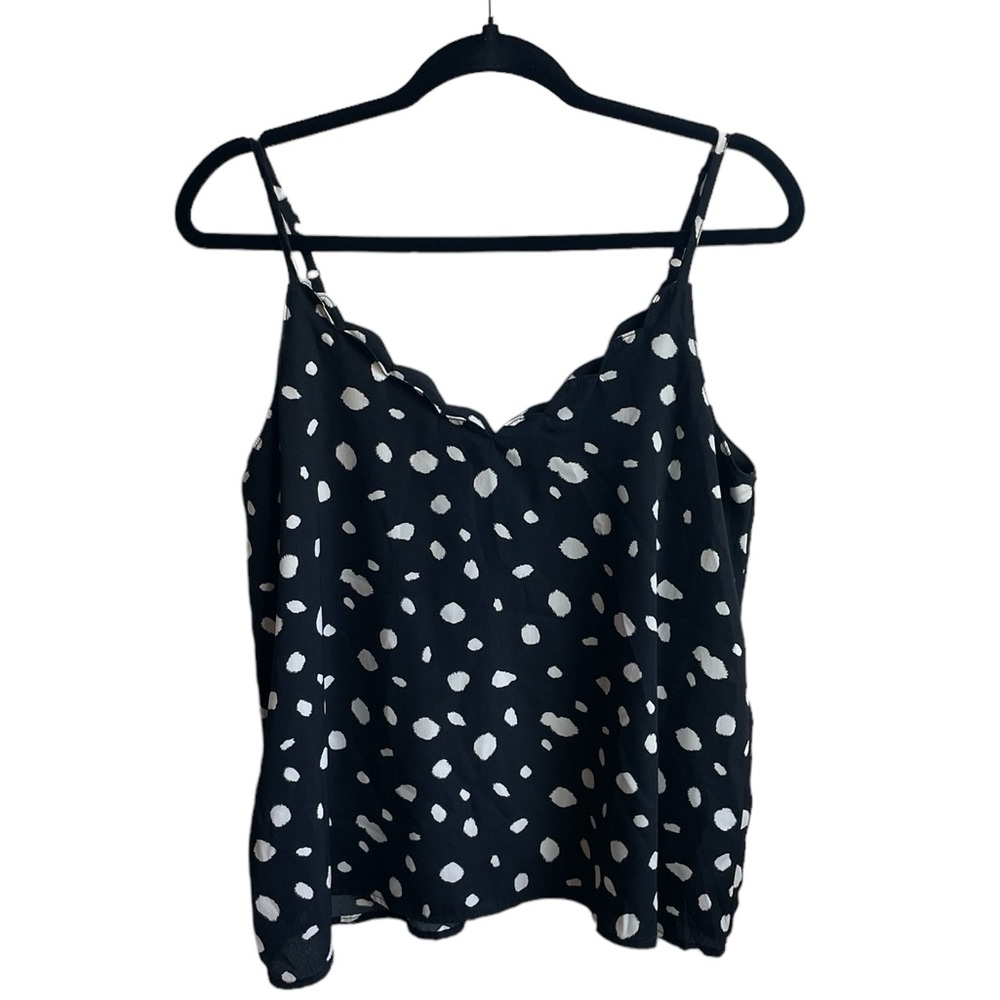 She + Sky Black Scalloped Tank (Size L)